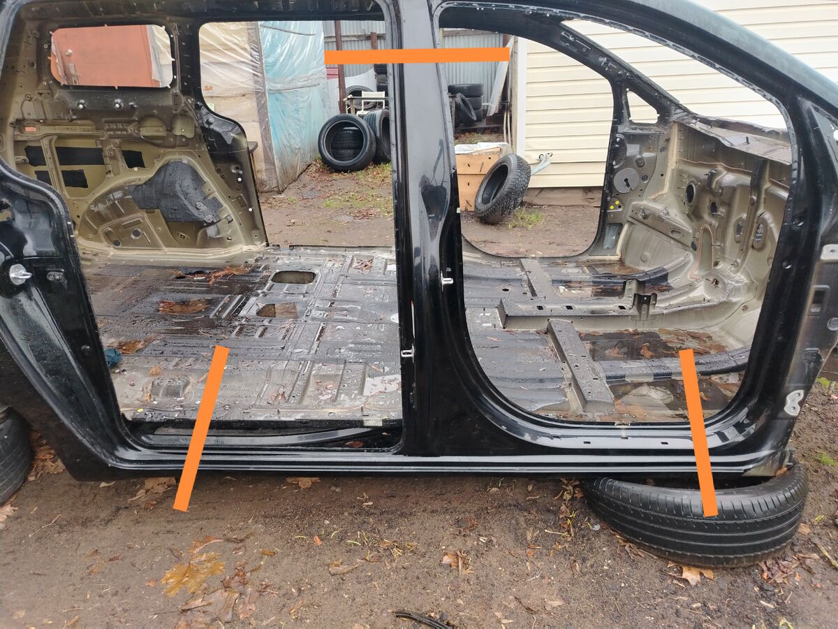 Порог со стойкой правый Kia Carnival (YP) III (2014– н.в.)