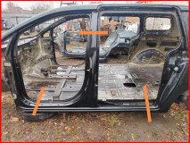 Порог со стойкой левый Kia Carnival 3 оригинал 2014-2021 (71312A9D10)